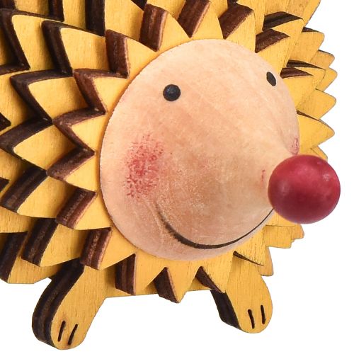 Produkt Jeż dekoracyjna drewniana dekoracja figurka jesienna pomarańczowo-żółta 8×7×6cm 4szt