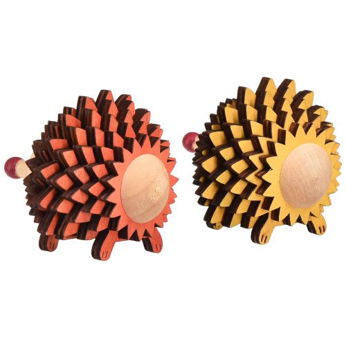 Produkt Jeż dekoracja drewniana figurka jesień pomarańczowo-żółta 8×7×6cm 4 sztuki