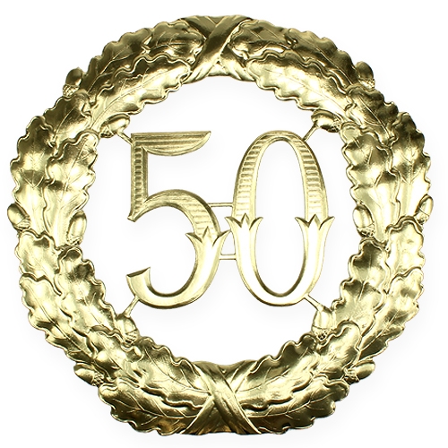 Floristik24 Rocznica numer 50 w kolorze złotym Ø40cm