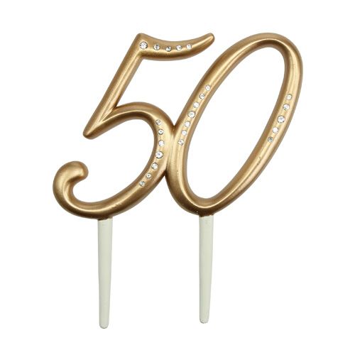 Floristik24 Numer jubileuszowy "50" do naklejenia złoty 15,5cm