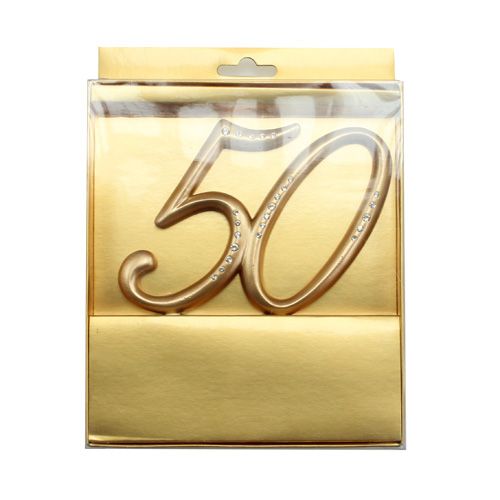 Floristik24 Numer jubileuszowy "50" do naklejenia złoty 15,5cm