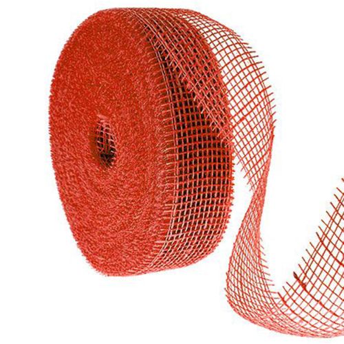 Czerwona wstążka jutowa, szerokość 5cm, długość 40m kupić | Floristik24.pl