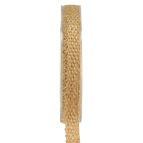 Floristik24 Wstążka jutowa Rustykalna wstążka dekoracyjna Juta Naturalne Złoto 12mm 10m