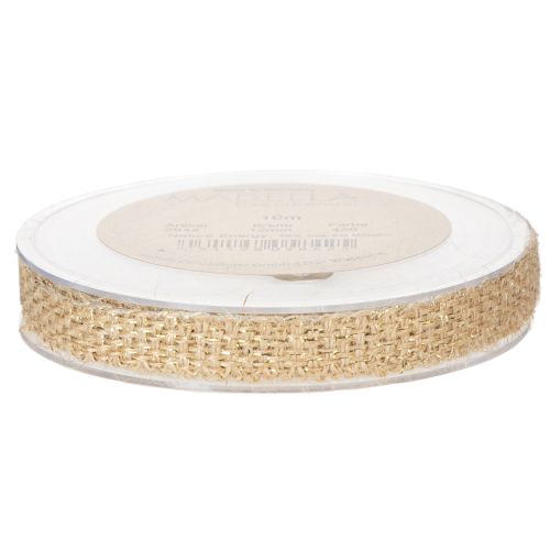Produkt Wstążka jutowa, rustykalna wstążka dekoracyjna, juta naturalna, złota, 12mm, 10m