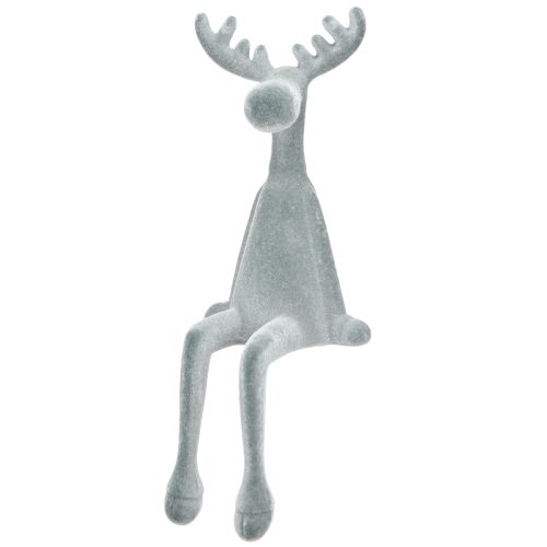 Ozdobna ozdoba krawędziowa Elk, wys. 31 cm, szara, 3 szt.