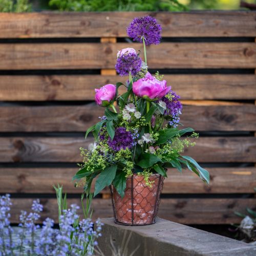 Produkt Uchwyt do doniczki ceramicznej metalowy brązowy Ø18cm