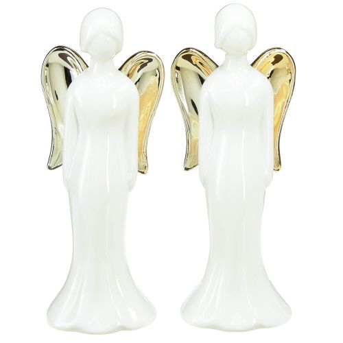 Produkt Figurki aniołów Ceramiczny anioł z białego złota 6cmx5cmx15cm 2szt