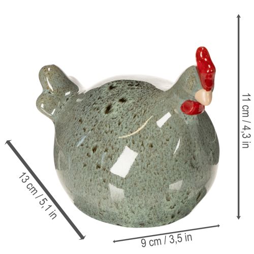 Produkt Ceramiczna figurka dekoracyjna w kształcie kurczaka do salonu o rustykalnym wzornictwie i abstrakcyjnym kształcie, 13 cm, 2 sztuki