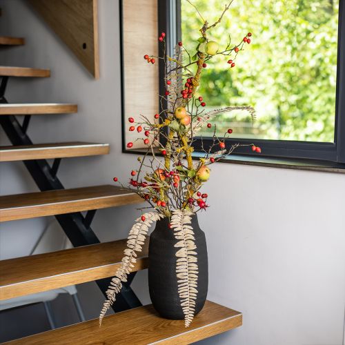 Wazon ceramiczny Wazon z czarnymi kwiatami Wazony dekoracyjne Ø17cm W34cm