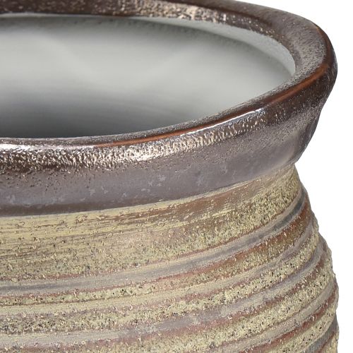 Produkt Ceramiczna doniczka wazon dekoracyjny metaliczny szary brązowy 14×14cm