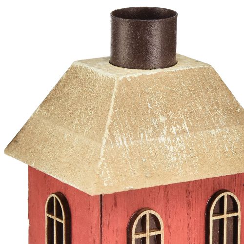 Świecznik domowy drewniany świecznik w kształcie czerwonego kija W14,5cm 2szt