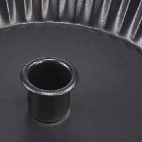 Produkt Oryginalny metalowy świecznik w kształcie tortu – czarny, Ø 18 cm – stylowa dekoracja stołu – 4 sztuki