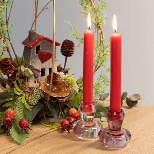 Produkt Świecznik grzybek tealight szklany jagodowy Ø6,5cm wys.7cm 2szt