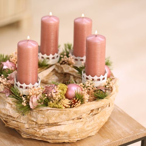 Produkt Świecznik biały antyczny Ø7cm wys.12cm 4 szt.