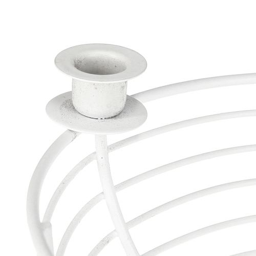 Produkt Świecznik w białej dekoracyjnej misce metalowej Ø14cm W7cm