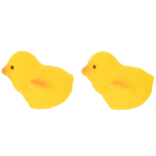 Produkt Małe pisanki wielkanocne, żółte i pomarańczowe, z flokiem, wysokość 4,5 cm, 18 sztuk