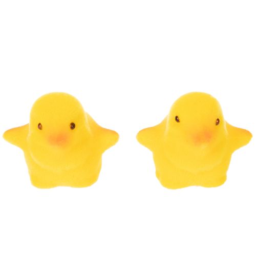 Produkt Małe pisanki wielkanocne, żółte i pomarańczowe, z flokiem, wysokość 4,5 cm, 18 sztuk