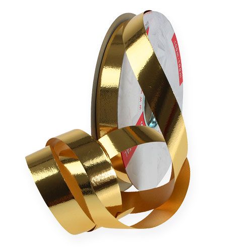 Zwinięta wstążka błyszcząca 19mm 100m złota