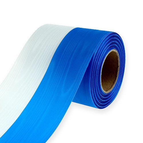 Produkt Wstążki do wieńca Moiré Niebiesko-Białe 100 mm