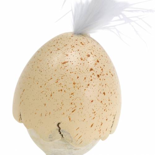 Kurczak w skorupce jajka biały, kremowy 6cm 6szt.