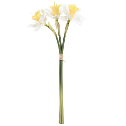 Produkt Żonkile sztuczne Kwiaty jedwabne Żonkil biały 40cm 3 szt