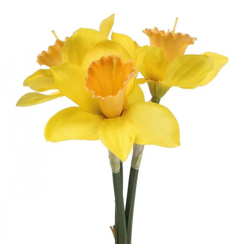 Sztuczne żonkile jedwabne kwiaty żółte żonkile 40cm 3szt