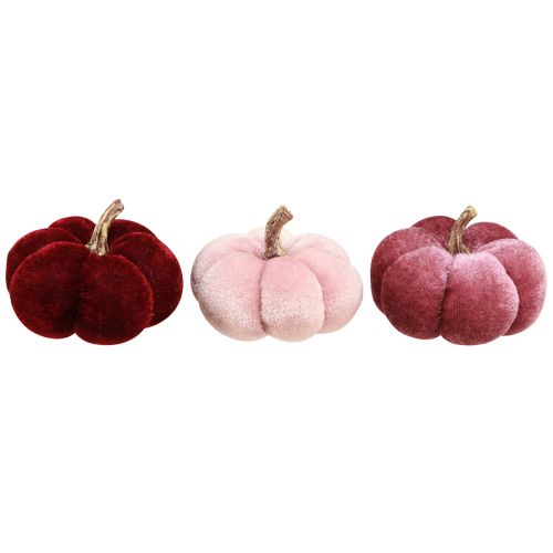 Produkt Dynia z tkaniny dekoracja aksamitna bordowa różowa Ø7cm 9 szt