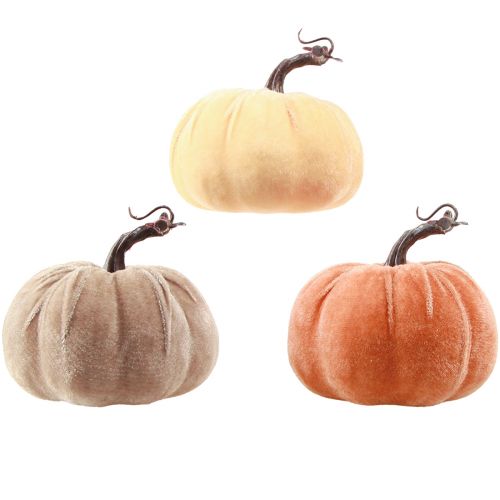 Produkt Dekoracja dyniowa jesienna żółta brązowa pomarańczowa Ø13cm W11,5cm 3 szt