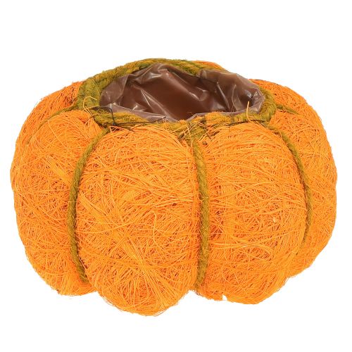 Produkt Doniczka dyniowa pomarańczowo-żółto-zielona wykonana z sizalu Ø15cm W9cm