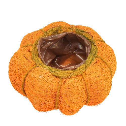 Produkt Doniczka dyniowa pomarańczowo-żółto-zielona wykonana z sizalu Ø15cm W9cm