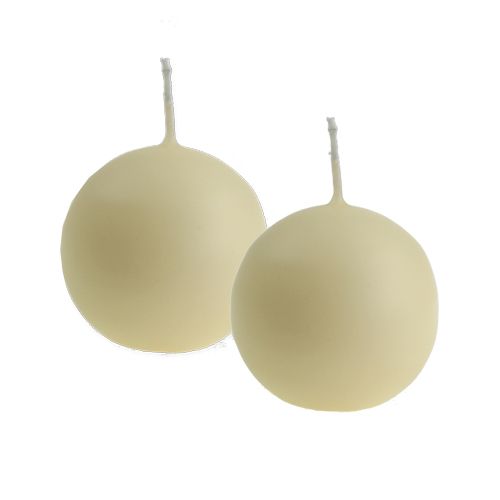 Floristik24 Świece kulowe 60mm kremowe 16 szt