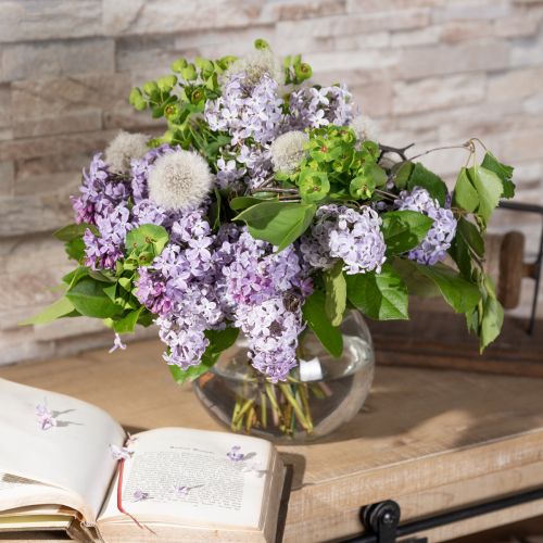 Produkt Wazon szklany w kształcie kuli, przezroczysty, okrągły, stołowy, wazon na kwiaty Ø15,5 cm, wys.12,5 cm