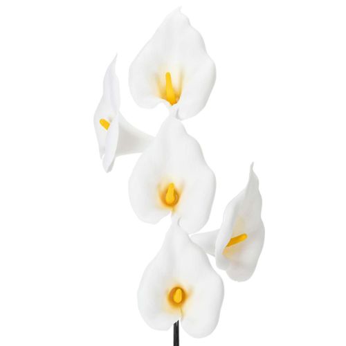 Produkt Sztuczna kalia z żółtymi pręcikami, kwiaty ozdobne, 35 cm, 10 sztuk