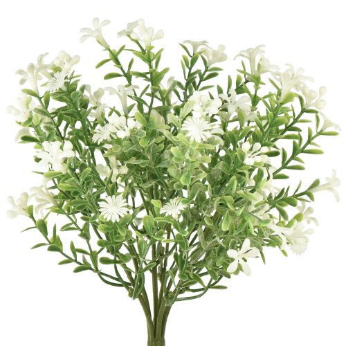 Floristik24 Kwiaty sztuczne białe Bukiet sztucznych kwiatów lodowa roślina biała 26cm