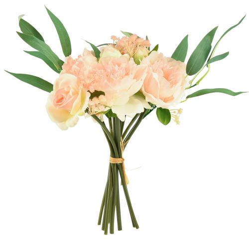Bukiet kwiatów sztucznych piwonie paeonia róże eukaliptus sztuczny 32cm