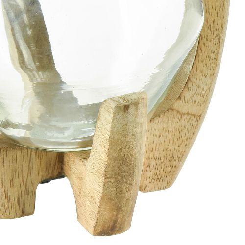Produkt Latarnia drewniana latarnia szklana dekoracyjna drewno mango naturalne Ø14cm W26cm