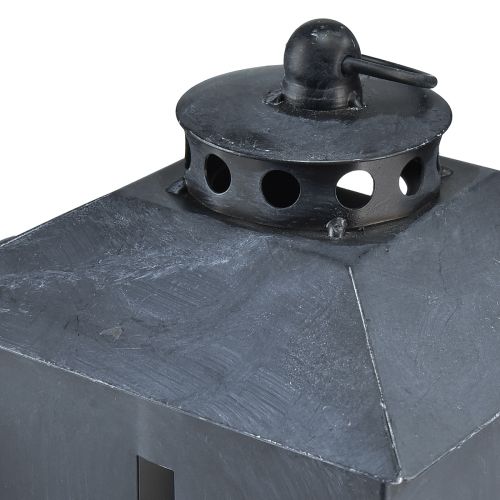 Produkt Latarnia nagrobna z krzyżem, metalowa, antyczna szarość, 13 x 27 cm