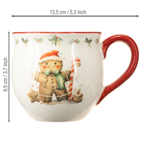 Produkt Kubek ceramiczny z piernikowym ludzikiem, świąteczny, wys. 9,5 cm