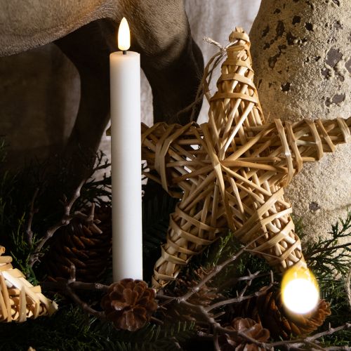 Produkt Świece LED Białe świece stożkowe Wosk Ciepła biel 24,5 cm 2 szt.