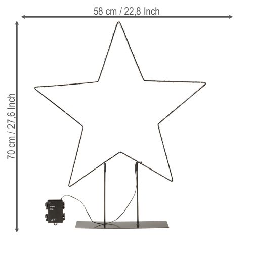 Produkt Gwiazda stojąca LED 150 Micro LED ciepła biel metalowa Ø58cm
