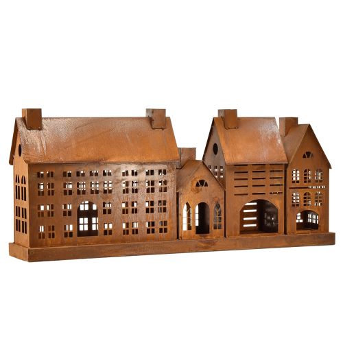 Floristik24 Zabytkowe latarnie z metalu w kolorze rdzy – 80x15x35 cm – klimatyczna dekoracja świąteczna