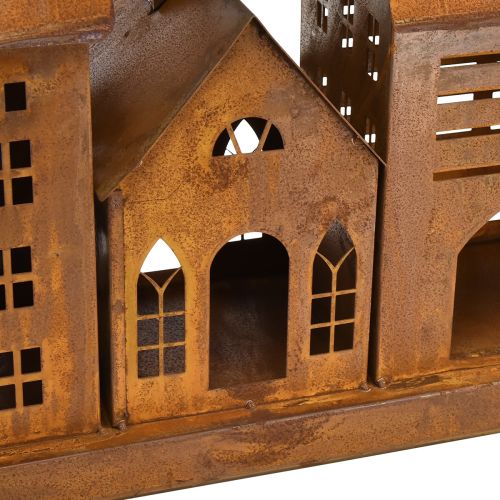 Floristik24 Zabytkowe latarnie z metalu w kolorze rdzy – 80x15x35 cm – klimatyczna dekoracja świąteczna