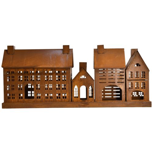 Floristik24 Zabytkowe latarnie z metalu w kolorze rdzy – 80x15x35 cm – klimatyczna dekoracja świąteczna