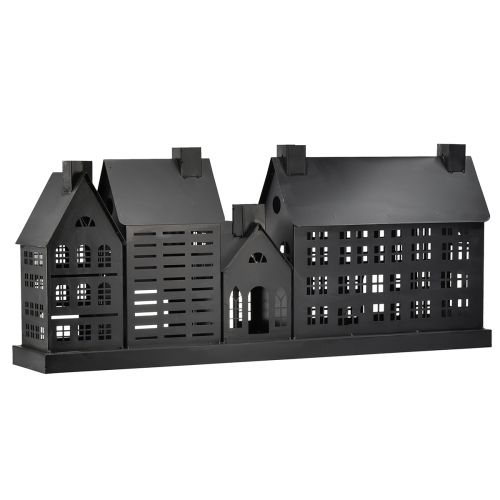 Floristik24 Antracytowe latarnie z metalu 80x15x35 cm – elegancka dekoracja stołu