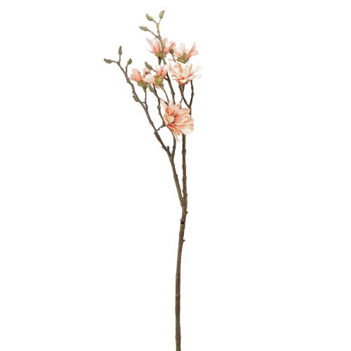 Floristik24 Gałązka magnolii z 6 kwiatami Magnolia sztuczna łosoś 84cm