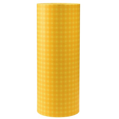 Produkt Mankiet bibułkowy papier kwiatowy w kratkę żółtą 25cm 100m