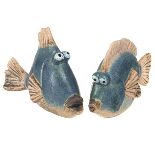 Produkt Dekoracja morska rybka niebieska dekoracja ceramiczna różne 19/17cm 2 szt