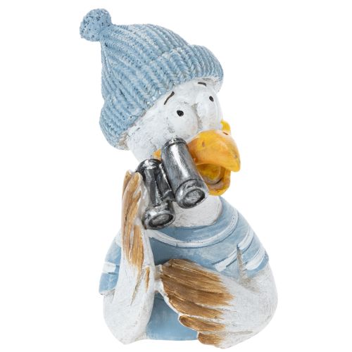 Produkt Dekoracja marynistyczna mewa na stół niebiesko-biało-srebrna wys. 11cm