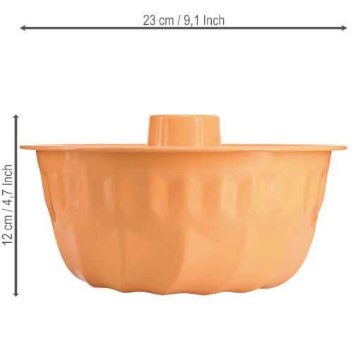 Produkt Metalowa dekoracyjna forma do pieczenia ciasta Bundt w kolorze pomarańczowym Ø23cm H12cm