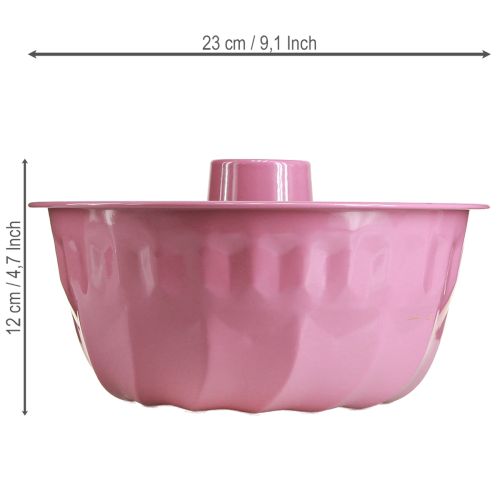 Produkt Metalowa miska dekoracyjna, forma do pieczenia, forma do ciasta Bundt, różowa, Ø23 cm, wys.12 cm